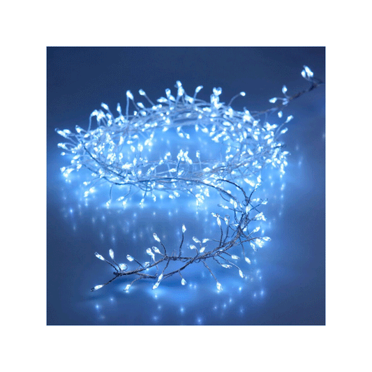 100 Luces LED Frías en Racimos con Cable Metálico Alparamis
