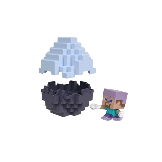 Figura Minecraft Vanilla Mini Huevo Steve Lanzador Bolas De Nieve