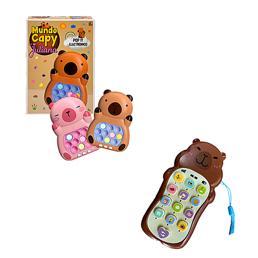 Set 2 en 1: Pop It Electrónico + Teléfono Capy
