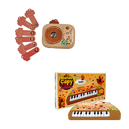 Set Cámara Proyector con Discos + Pianito Capy
