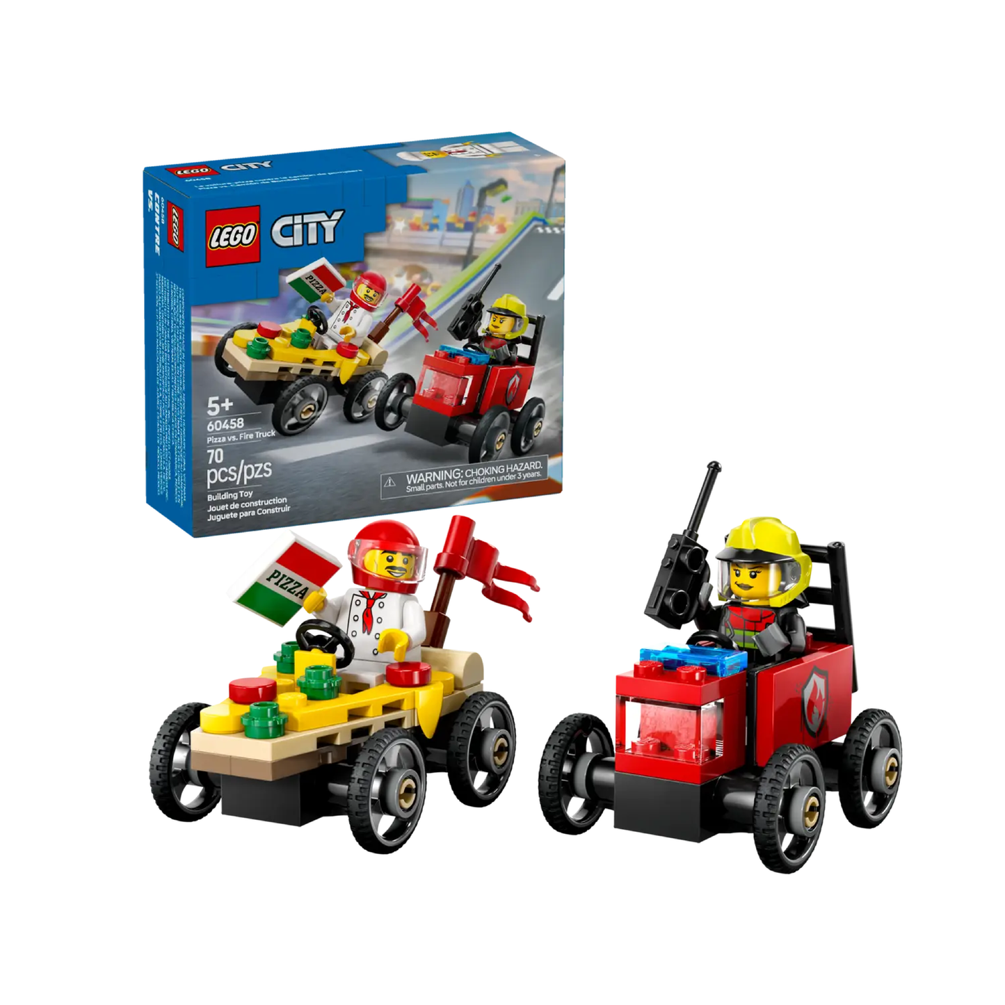 Lego Pack De Coches De Carreras: Pizza Vs. Camión De Bomberos
