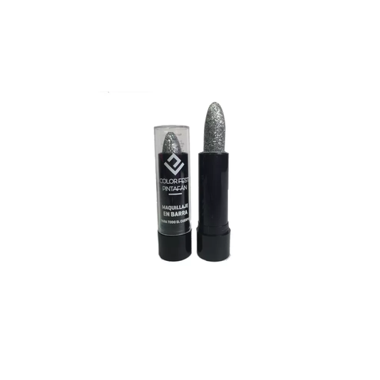 Maquillaje En Barra Glitter Plata PintaFan
