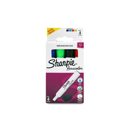 Marcador Sharpie Acuacolor 4 Unidades