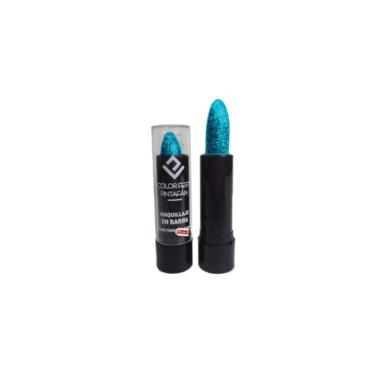 Maquillaje En Barra Glitter Turquesa PintaFan