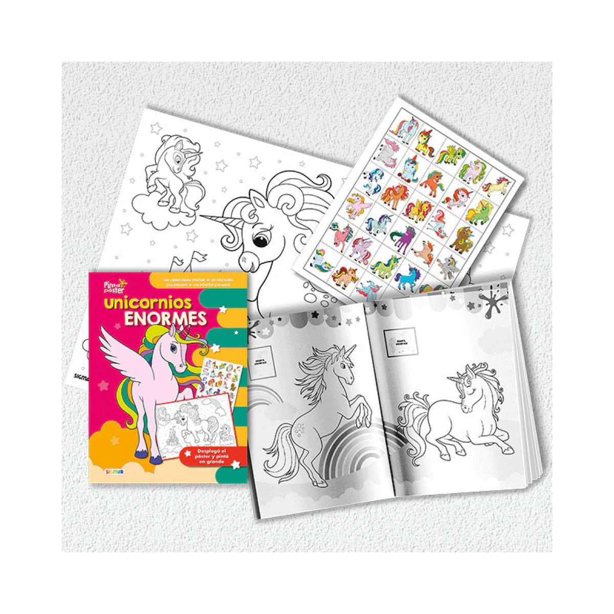 Libro Pinto Póster - Unicornios Enormes