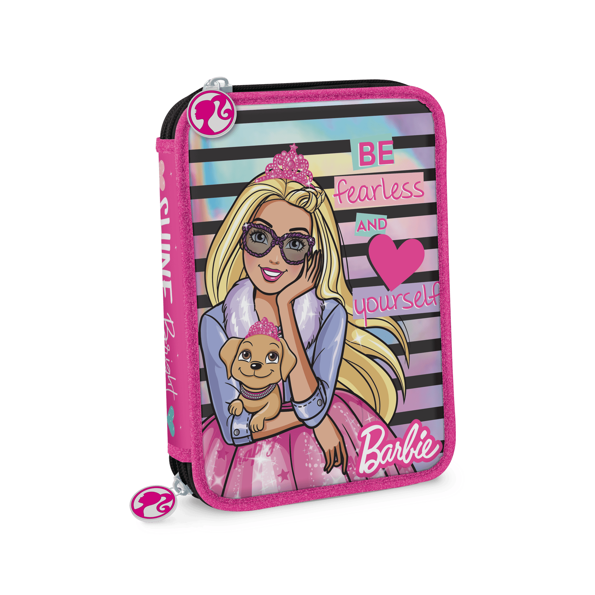Cartuchera Barbie 2 Pisos  Holografica 
