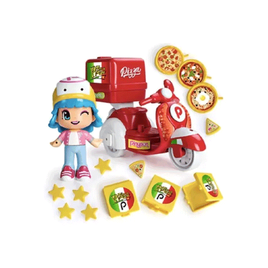 Pinypon Vehiculo Moto Delivery Pizzas.