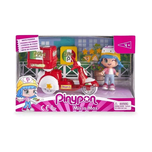 Pinypon Vehiculo Moto Delivery Pizzas.