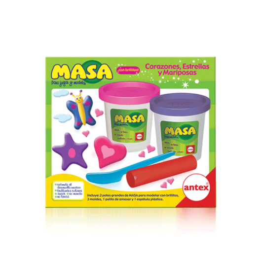 Masa Para Moldear Corazones Estrellas Mariposas 2104 Antex