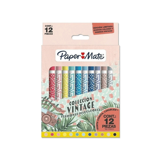 Marcadores Paper Mate Vintage x12
