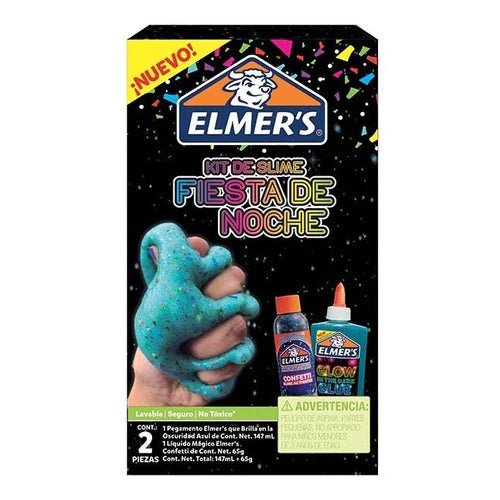 Kit Slime Elmer's Fiesta De Noche Contiene 2 Piezas