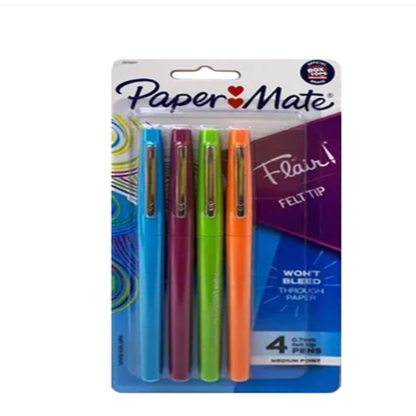Paper Mate 4 Bolígrafos Flair Felt  De Colores