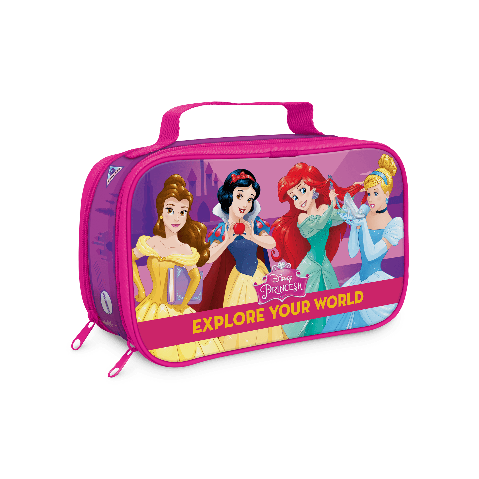 Cartuchera Princesas Rectangular Doble Cierre y Solapa Jumbo 