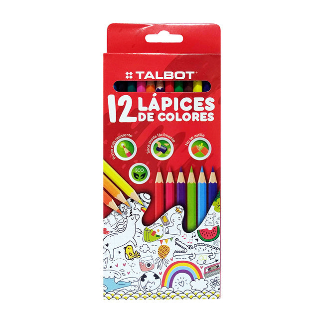 Lápices Talbot Colores Eco X12 Largos