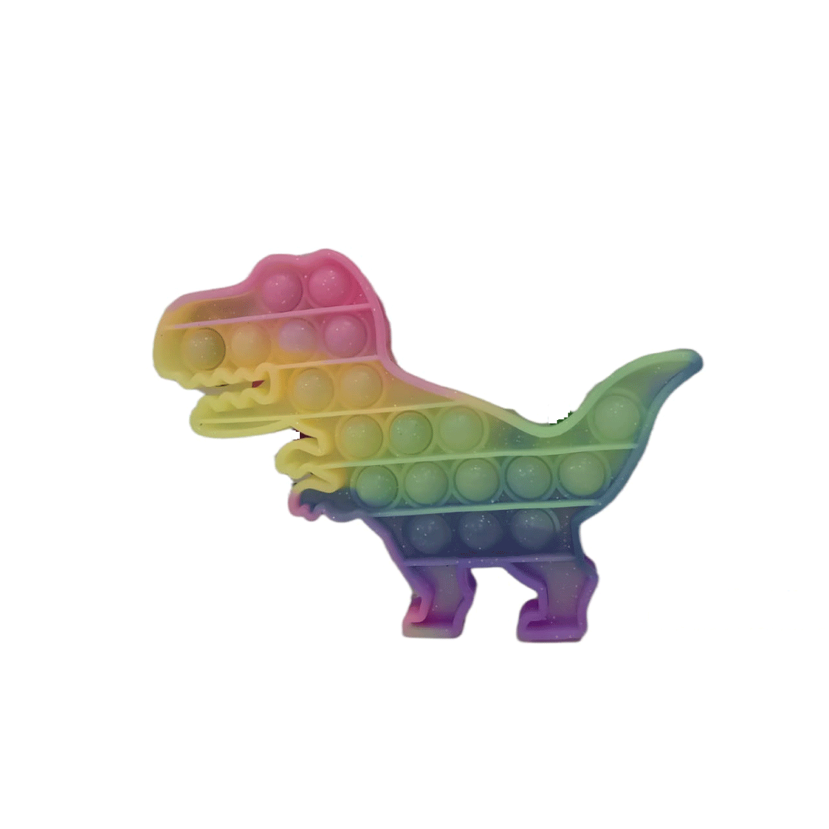 Pop It Multicolor Con Glitter Juguete Sensorial Antiestres Dinosaurio
