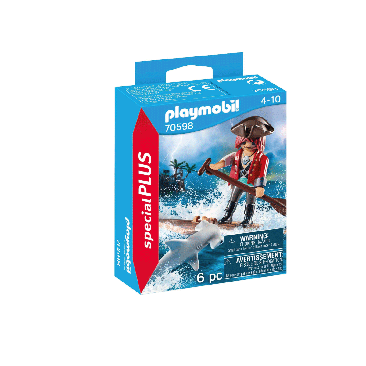 Pirata con Balsa Playmobil y Tiburon Martillo