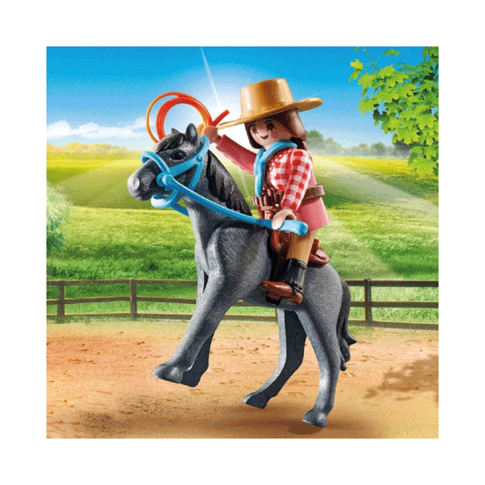 Jinete del Oeste Playmobil con Caballo