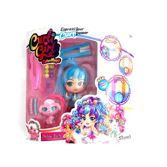 Muñeca Curligirls Milli Change Color Deluxe Pack