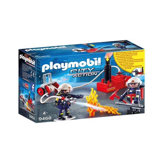 Bomberos Playmobil con Bomba de Agua 