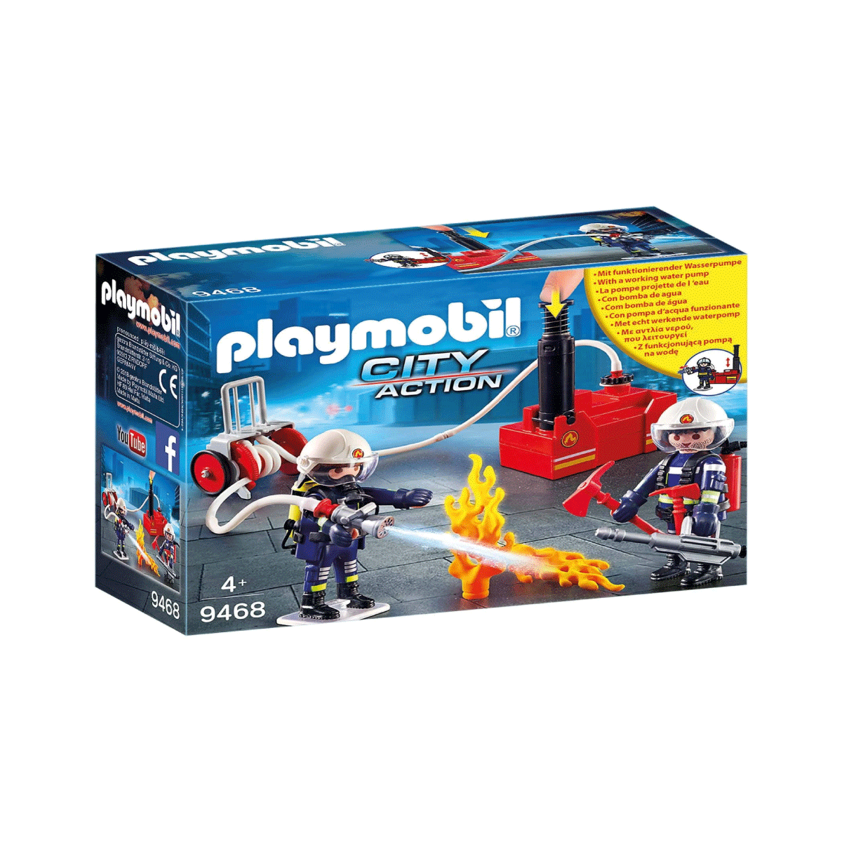 Bomberos Playmobil con Bomba de Agua 