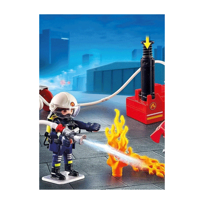 Bomberos Playmobil con Bomba de Agua 