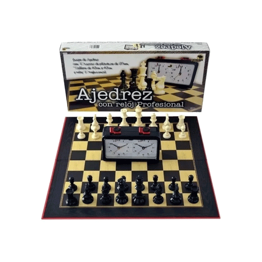 Juego de Mesa Ajedrez Con Reloj Bisonte