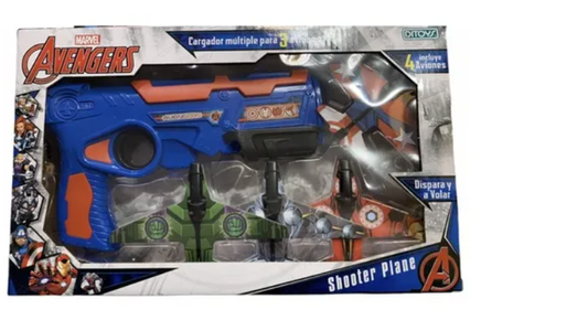 Avengers Vengadores Pistola Shooter Plane Lanza Avion