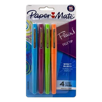 Paper Mate 4 Bolígrafos Flair Felt  De Colores
