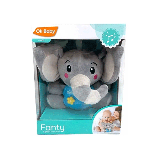 Peluche Elefante Fanty Safari Musical Didactico Ok Baby