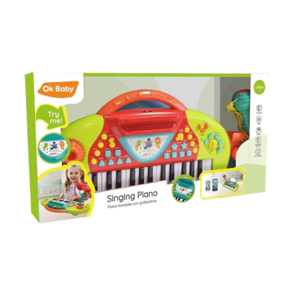 Piano Karaoke Infantil Con Grabadora Ok Baby