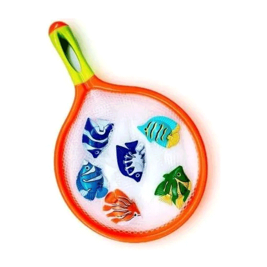 Juego De Agua Set De Pesca Con 6 Peces Y Red