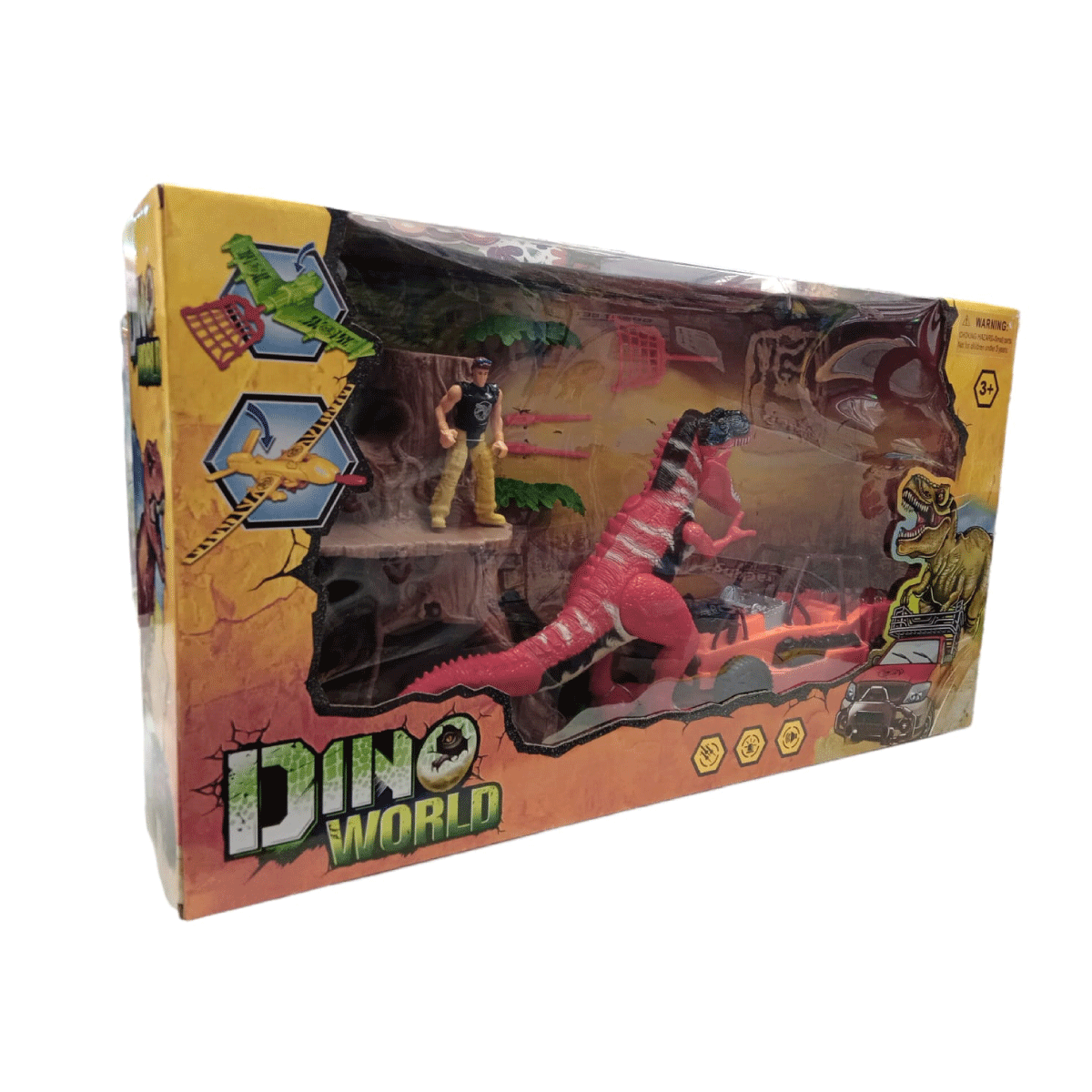 Set Dinosaurio Con Vehículo Y Figura Dino